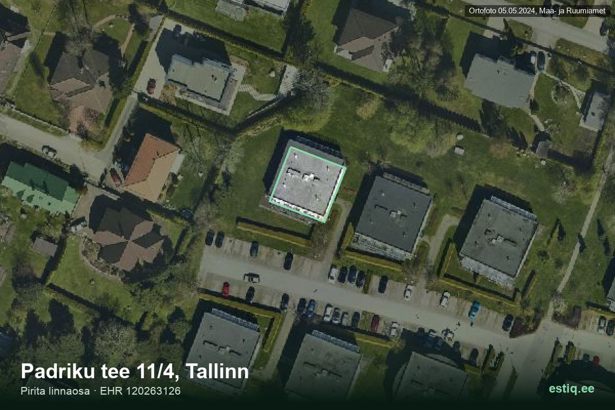 Padriku tee 11/4, Tallinn – hoone aerofoto, kontuur ehitisregistri (EHR) andmetest