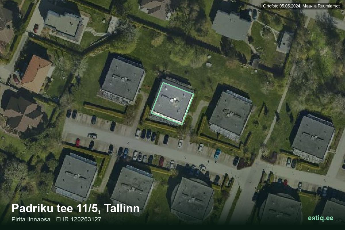 Padriku tee 11/5, Tallinn – hoone aerofoto, kontuur ehitisregistri (EHR) andmetest