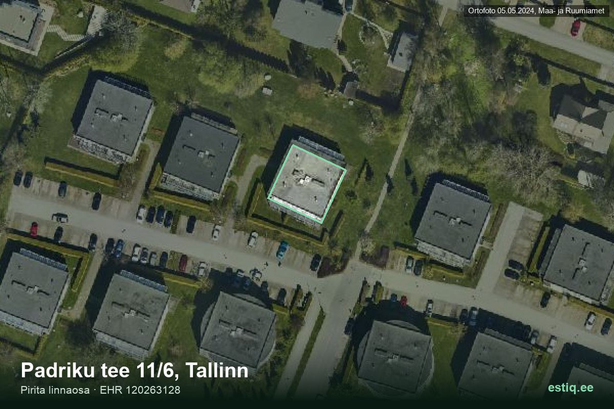 Padriku tee 11/6, Tallinn – hoone aerofoto, kontuur ehitisregistri (EHR) andmetest