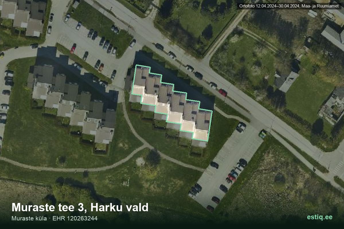 Muraste tee 3, Harku – hoone aerofoto, kontuur ehitisregistri (EHR) andmetest