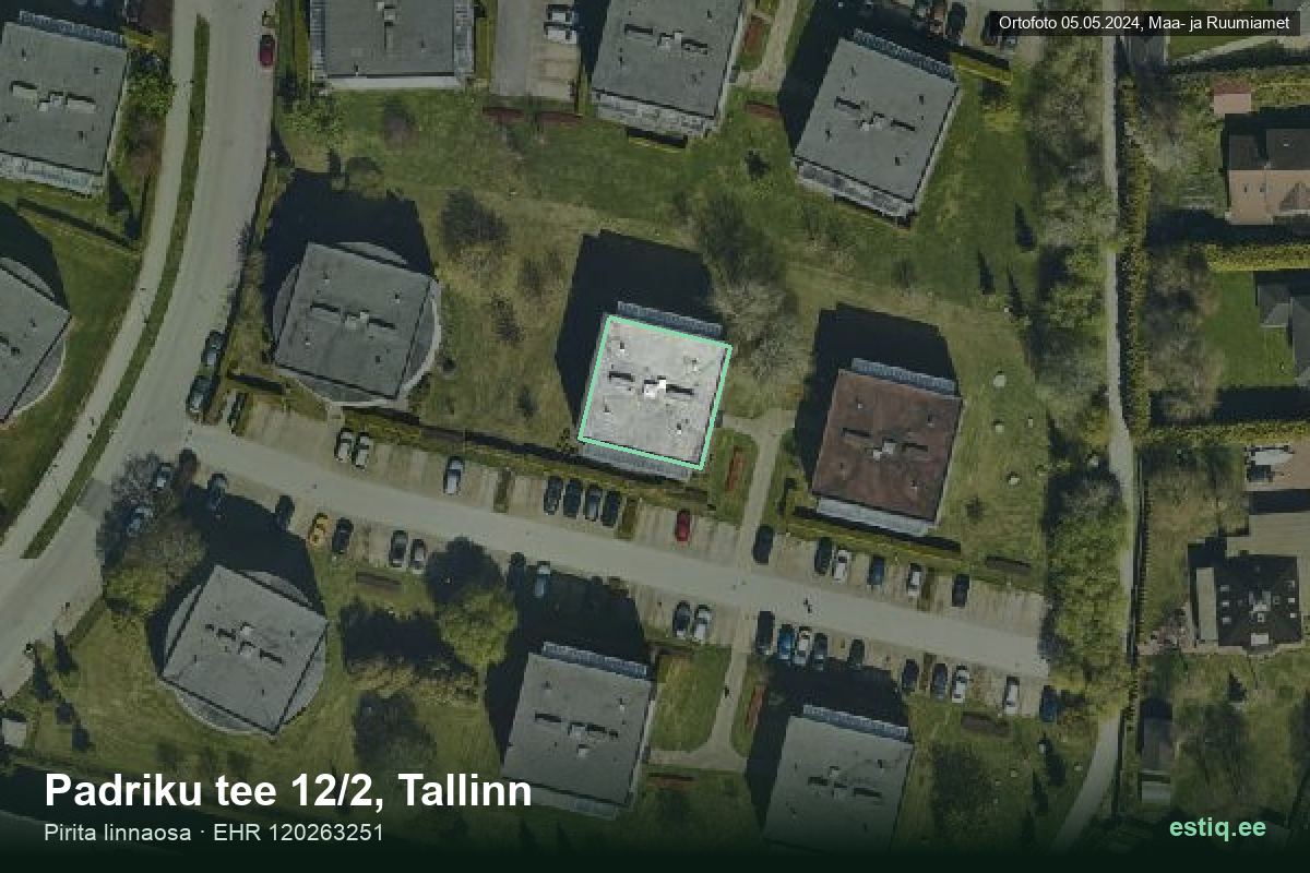 Padriku tee 12/2, Tallinn – hoone aerofoto, kontuur ehitisregistri (EHR) andmetest