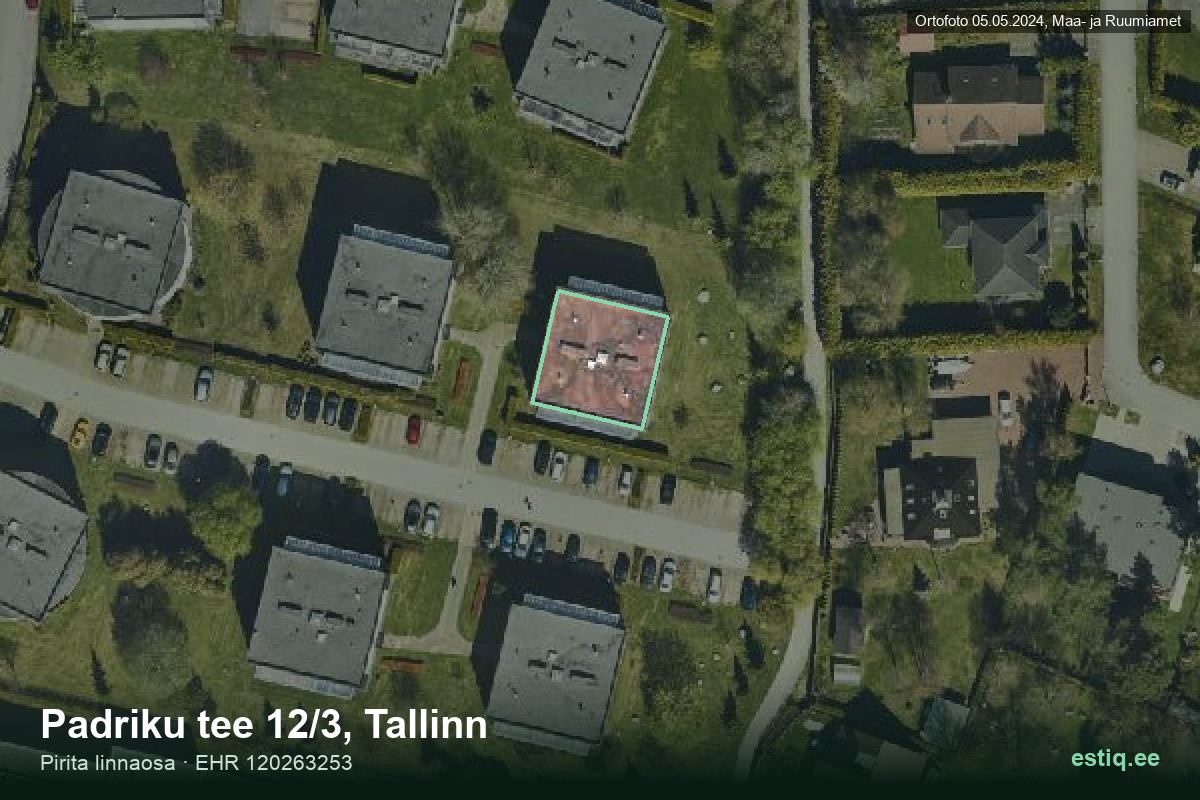 Padriku tee 12/3, Tallinn – hoone aerofoto, kontuur ehitisregistri (EHR) andmetest