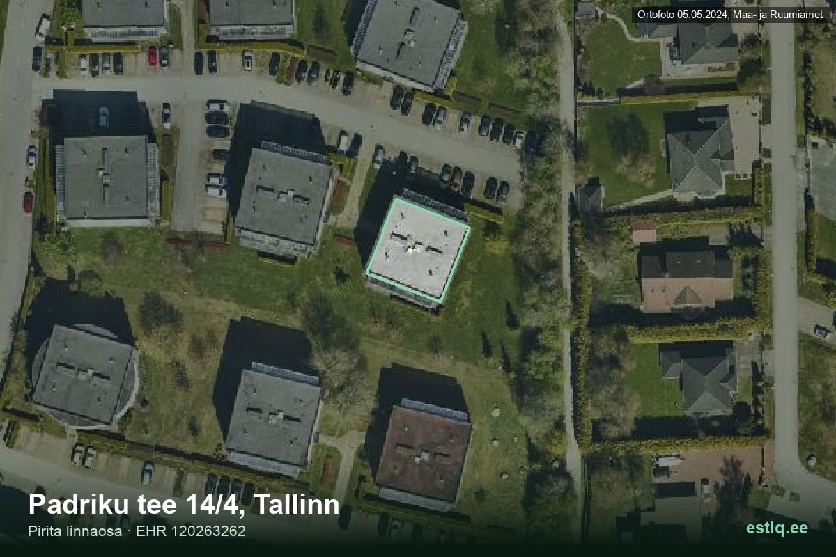 Padriku tee 14/4, Tallinn – hoone aerofoto, kontuur ehitisregistri (EHR) andmetest