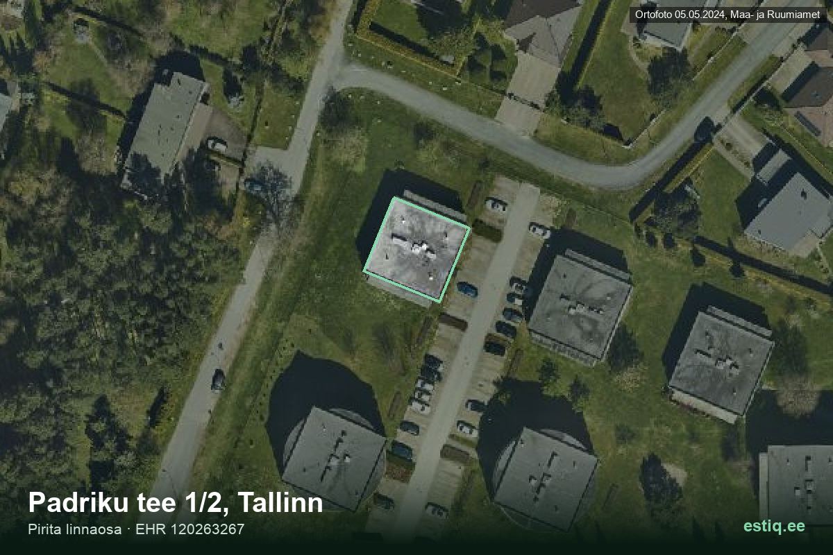 Padriku tee 1/2, Tallinn – hoone aerofoto, kontuur ehitisregistri (EHR) andmetest