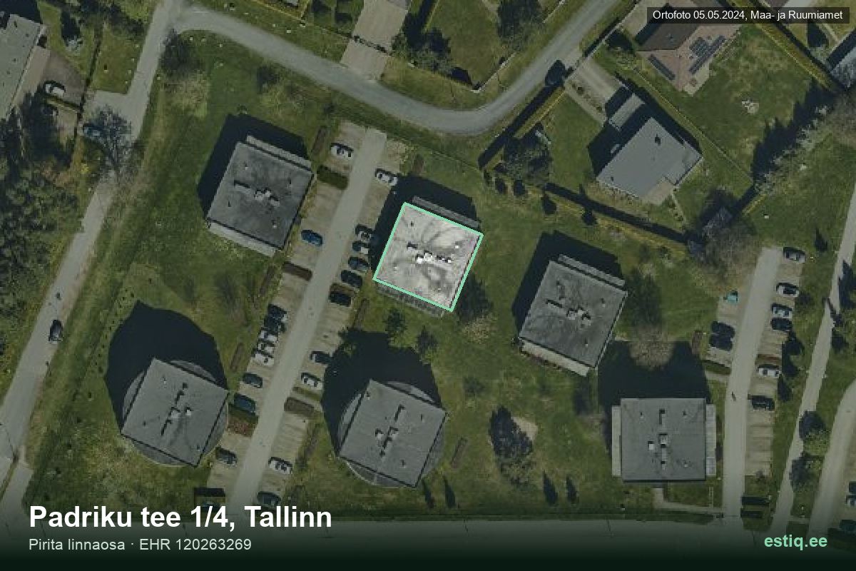 Padriku tee 1/4, Tallinn – hoone aerofoto, kontuur ehitisregistri (EHR) andmetest