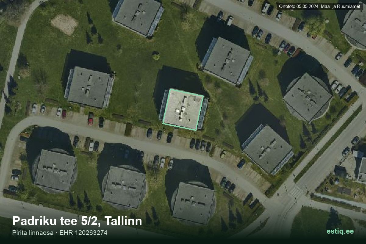 Padriku tee 5/2, Tallinn – hoone aerofoto, kontuur ehitisregistri (EHR) andmetest