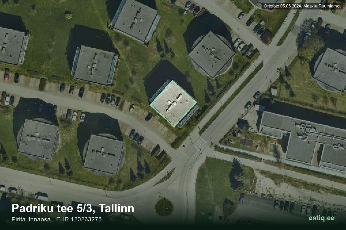 Padriku tee 5/3, Tallinn – hoone aerofoto, kontuur ehitisregistri (EHR) andmetest