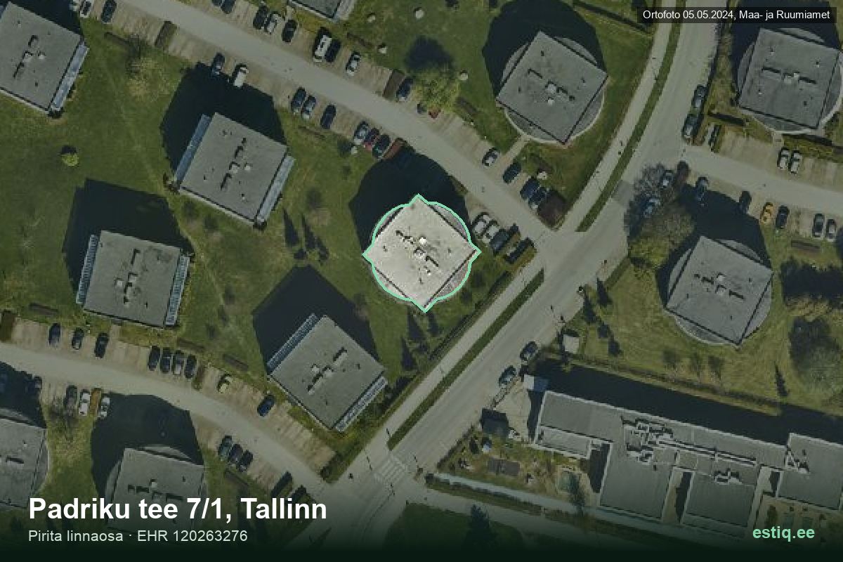 Padriku tee 7/1, Tallinn – hoone aerofoto, kontuur ehitisregistri (EHR) andmetest