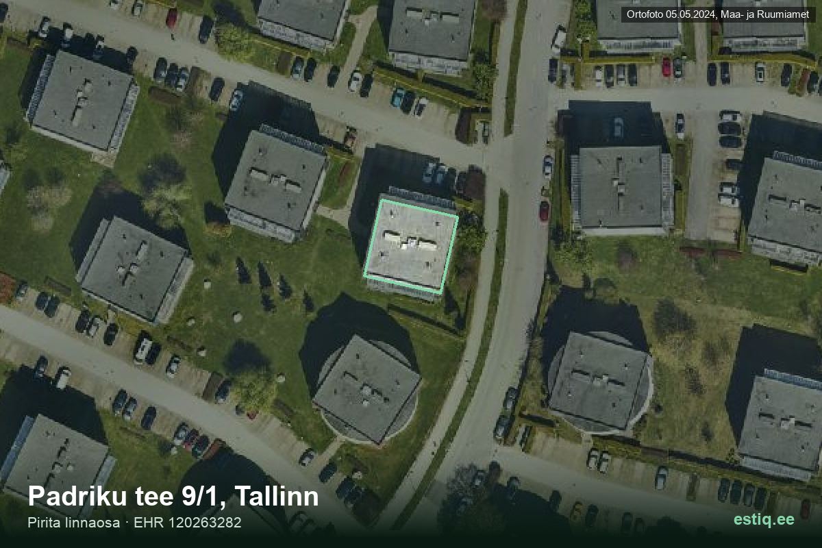 Padriku tee 9/1, Tallinn – hoone aerofoto, kontuur ehitisregistri (EHR) andmetest