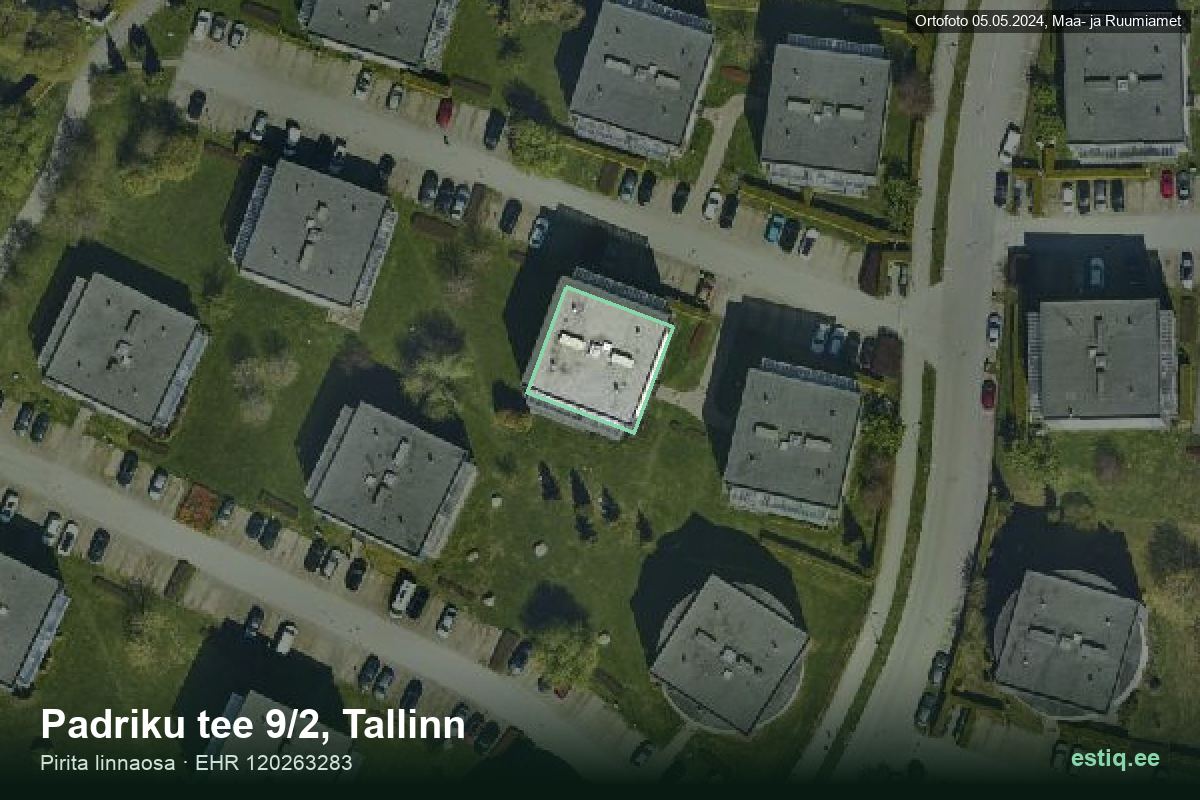 Padriku tee 9/2, Tallinn – hoone aerofoto, kontuur ehitisregistri (EHR) andmetest