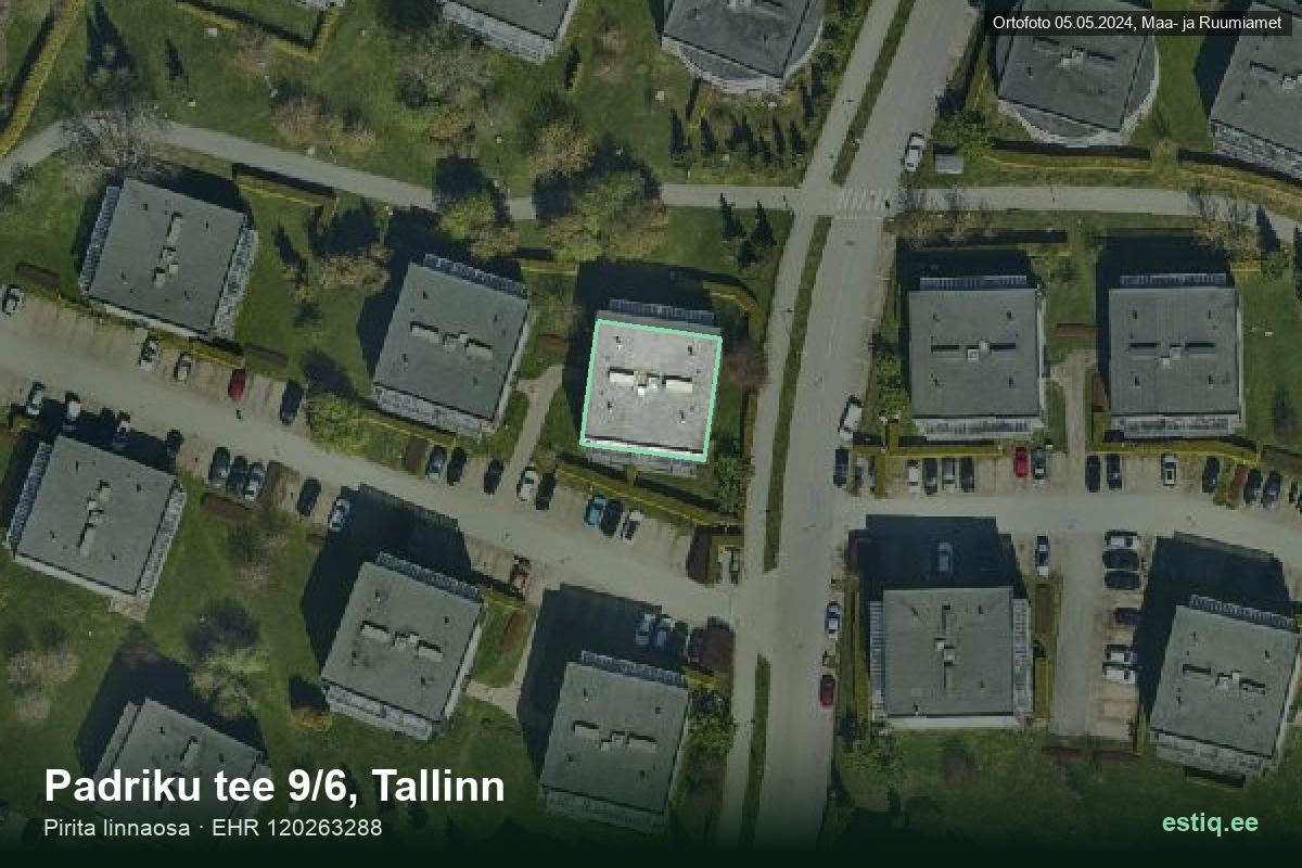 Padriku tee 9/6, Tallinn – hoone aerofoto, kontuur ehitisregistri (EHR) andmetest