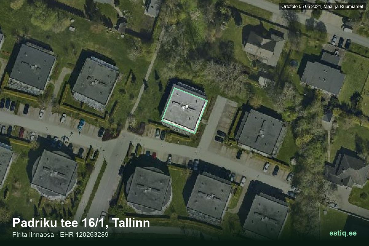 Padriku tee 16/1, Tallinn – hoone aerofoto, kontuur ehitisregistri (EHR) andmetest