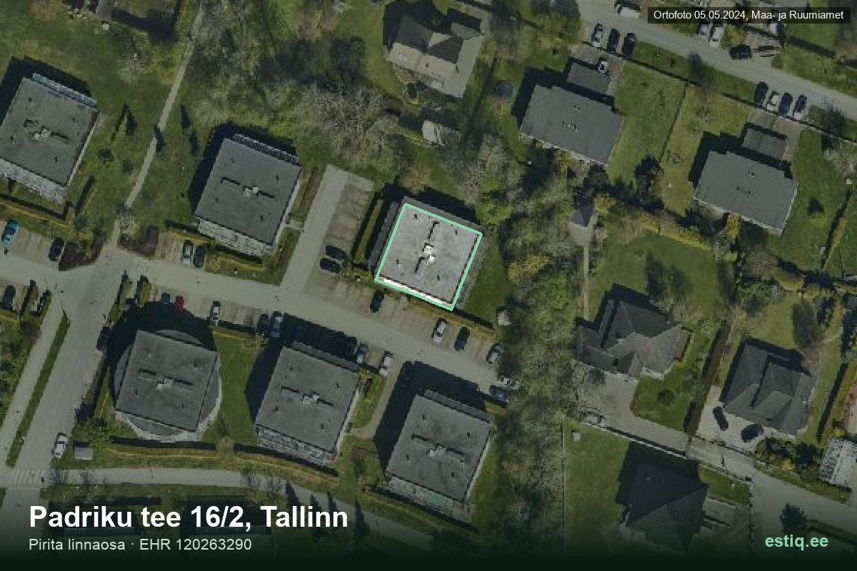 Padriku tee 16/2, Tallinn – hoone aerofoto, kontuur ehitisregistri (EHR) andmetest