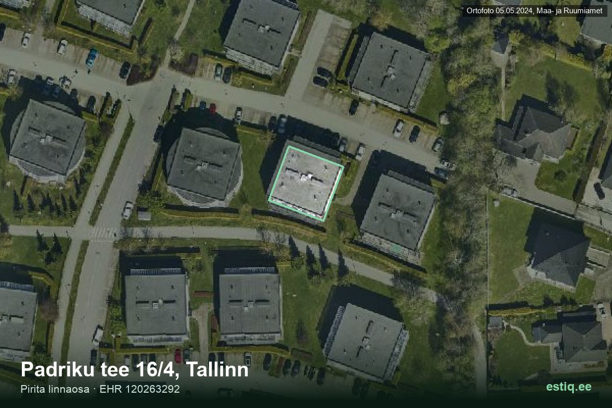 Padriku tee 16/4, Tallinn – hoone aerofoto, kontuur ehitisregistri (EHR) andmetest