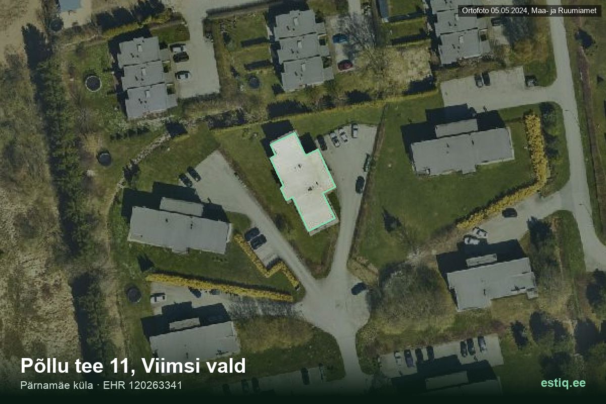 Põllu tee 11, Viimsi – hoone aerofoto, kontuur ehitisregistri (EHR) andmetest
