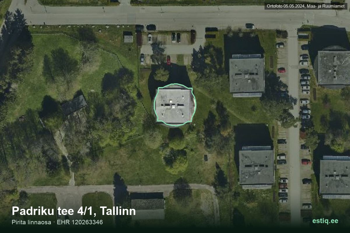 Padriku tee 4/1, Tallinn – hoone aerofoto, kontuur ehitisregistri (EHR) andmetest
