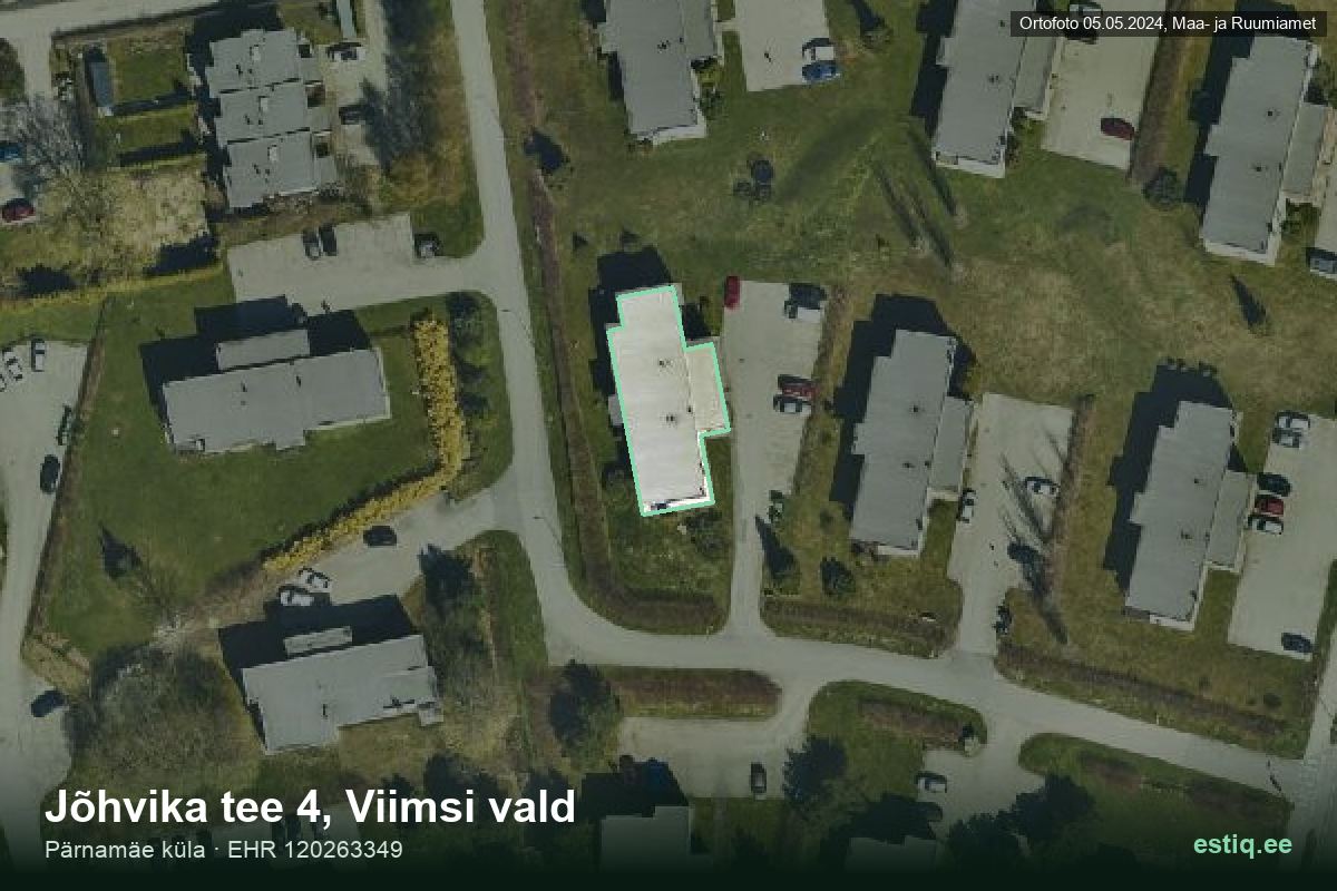 Jõhvika tee 4, Viimsi – hoone aerofoto, kontuur ehitisregistri (EHR) andmetest
