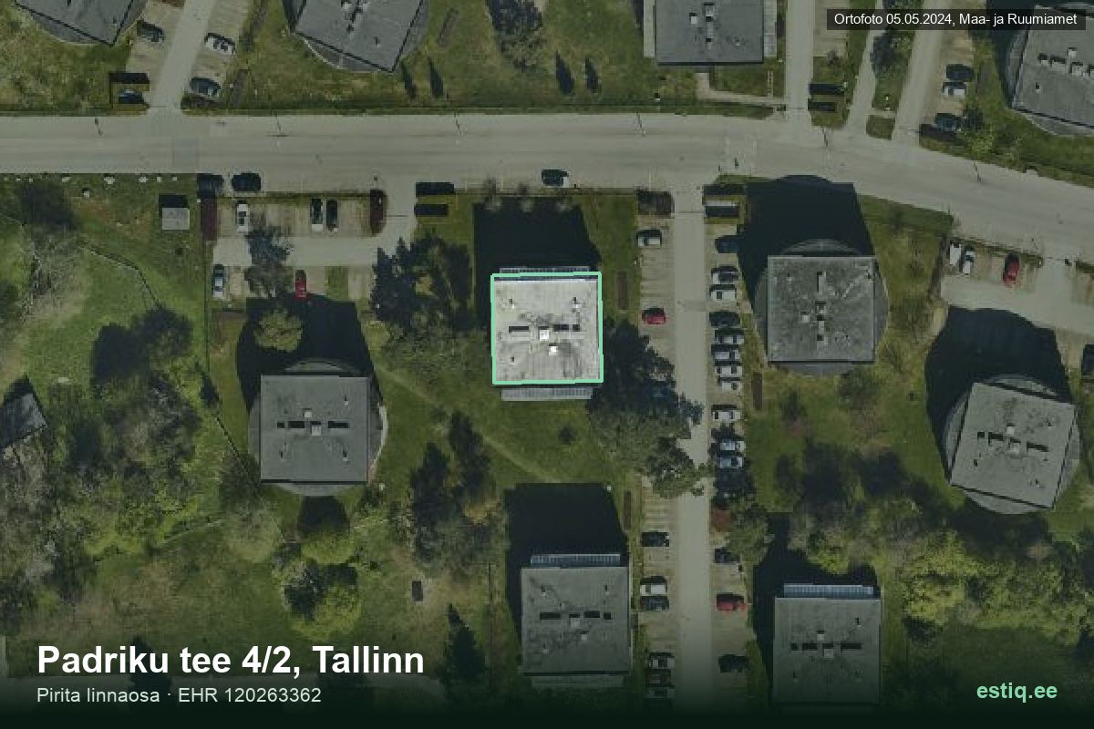 Padriku tee 4/2, Tallinn – hoone aerofoto, kontuur ehitisregistri (EHR) andmetest