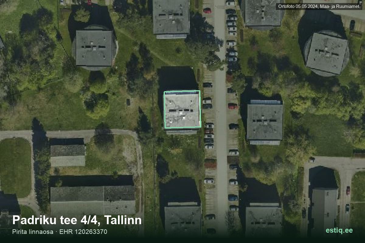 Padriku tee 4/4, Tallinn – hoone aerofoto, kontuur ehitisregistri (EHR) andmetest