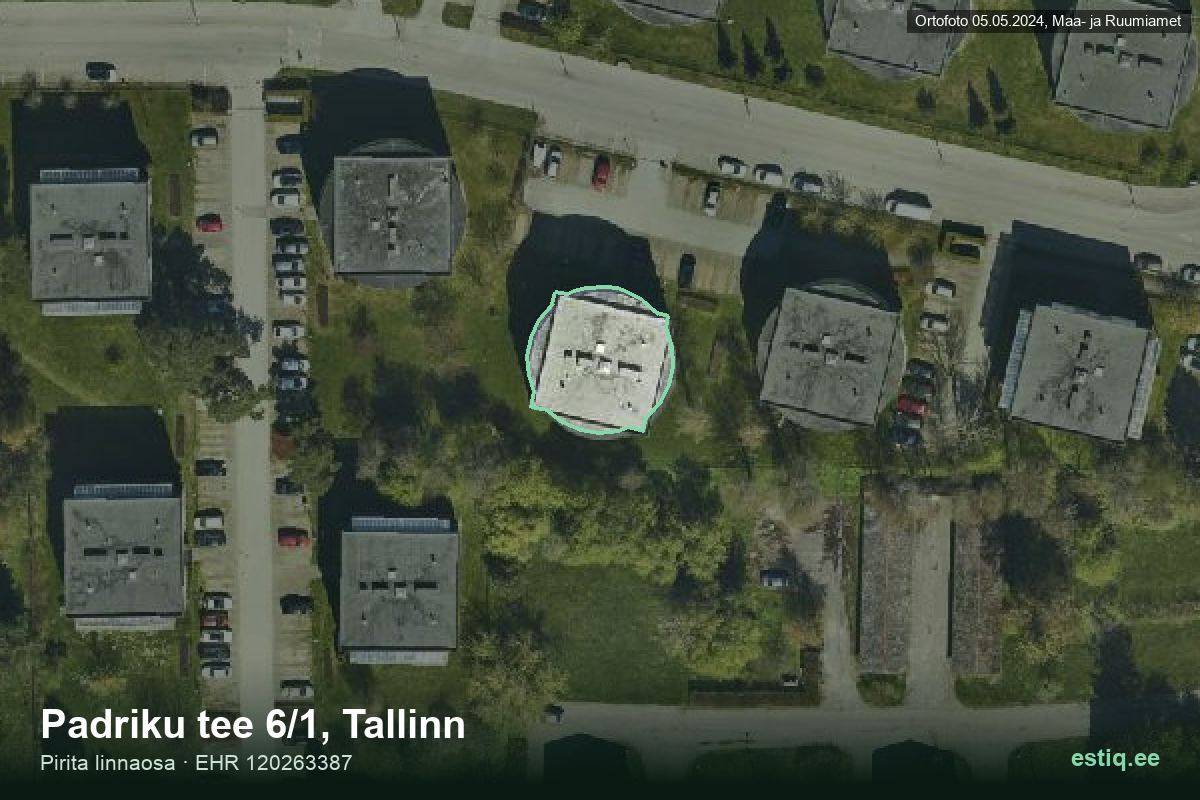Padriku tee 6/1, Tallinn – hoone aerofoto, kontuur ehitisregistri (EHR) andmetest