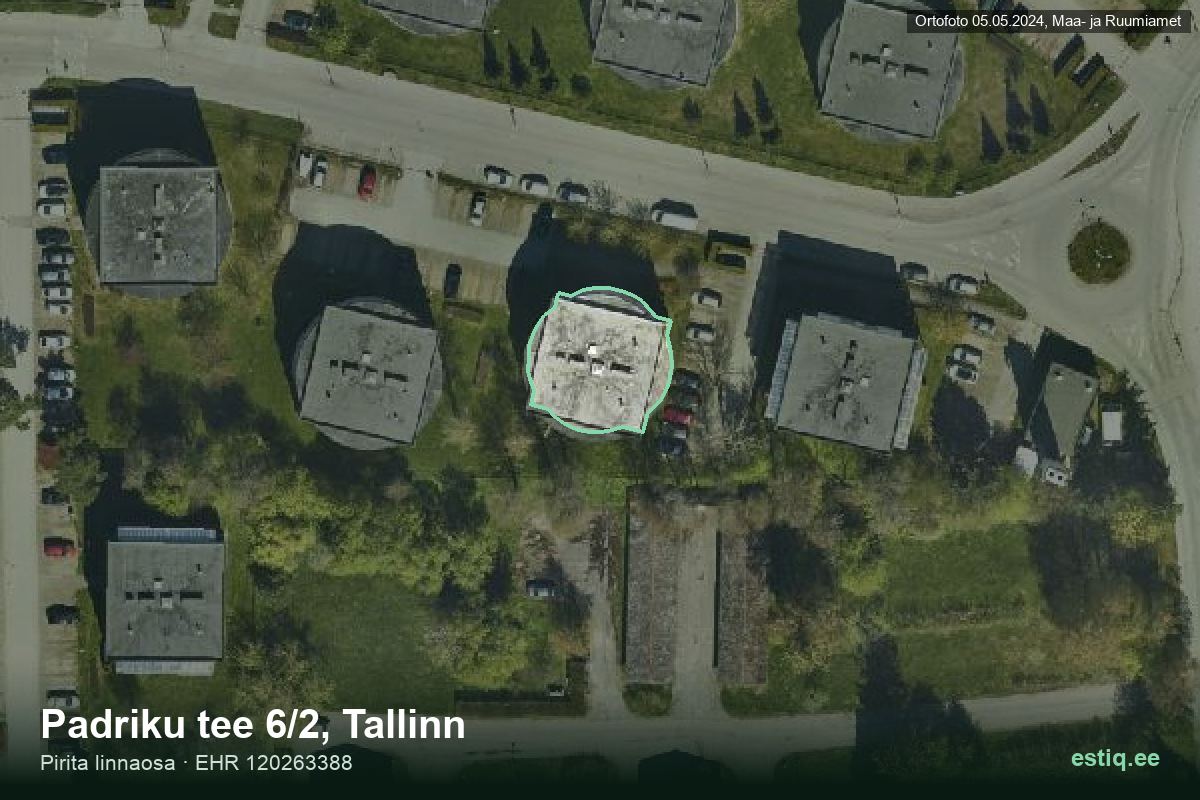 Padriku tee 6/2, Tallinn – hoone aerofoto, kontuur ehitisregistri (EHR) andmetest