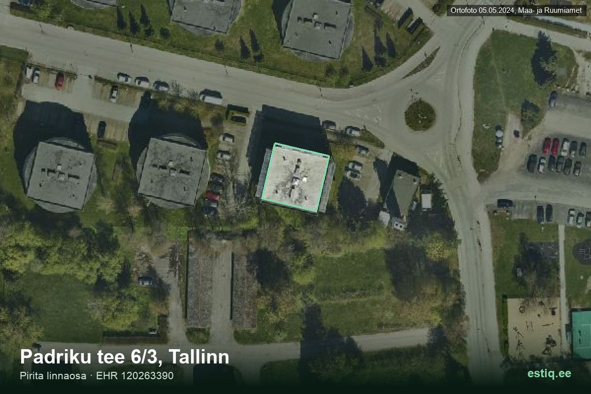 Padriku tee 6/3, Tallinn – hoone aerofoto, kontuur ehitisregistri (EHR) andmetest