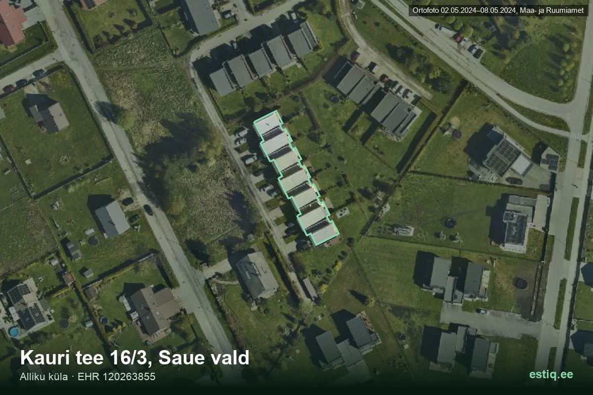 Kauri tee 16/3, Saue – hoone aerofoto, kontuur ehitisregistri (EHR) andmetest