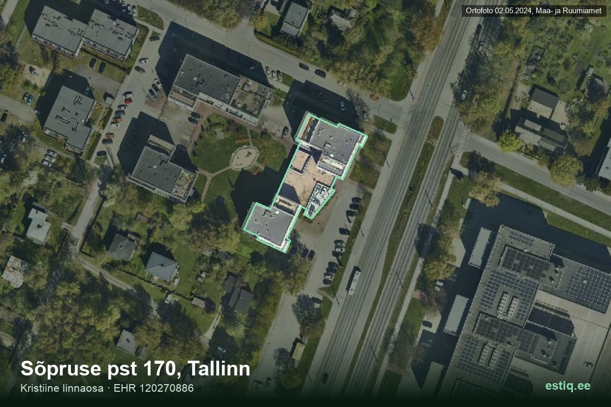 Sõpruse pst 170, Tallinn – hoone aerofoto, kontuur ehitisregistri (EHR) andmetest
