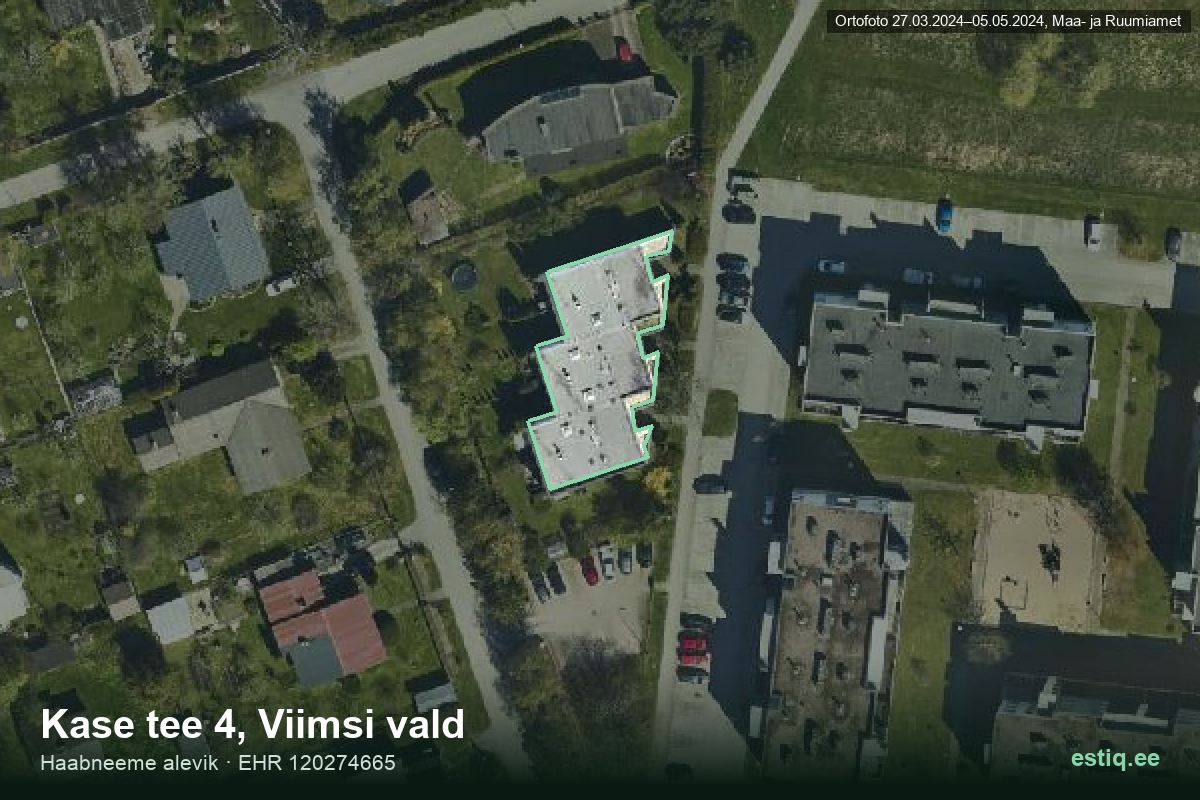 Kase tee 4, Viimsi – ilmakuva rakennuksesta, ääriviiva rakennusrekisteristä (EHR)