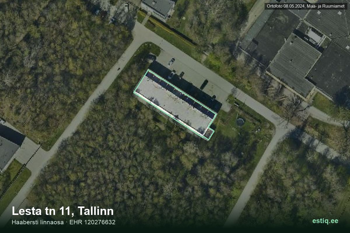 Lesta tänav 11, Tallinn – ilmakuva rakennuksesta, ääriviiva rakennusrekisteristä (EHR)