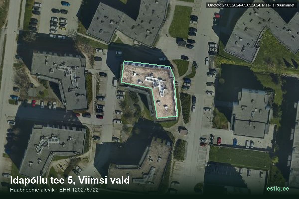 Idapõllu tee 5, Viimsi – aerial photo of the building, outline from the Building Register (EHR)