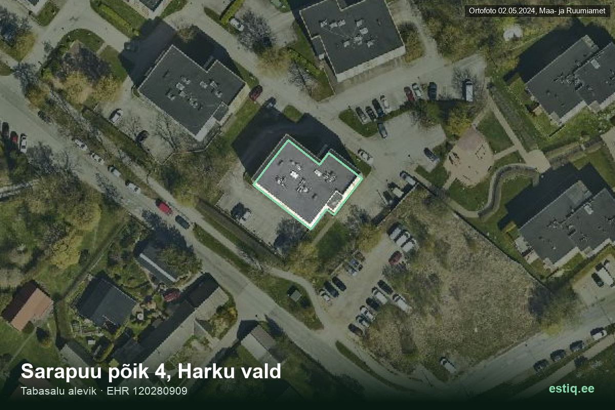 Sarapuu põik 4, Harku – аэрофото дома, контур по данным регистра строений (EHR)