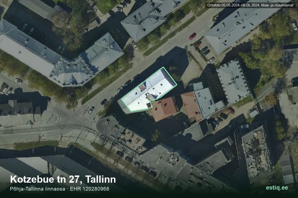 Kotzebue tänav 27, Tallinn – aerial photo of the building, outline from the Building Register (EHR)