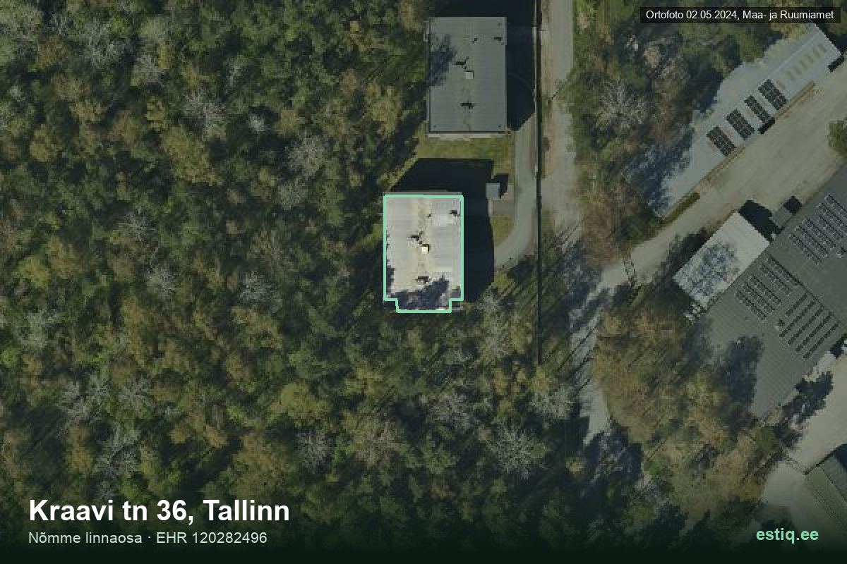 Kraavi tänav 36, Tallinn – aerial photo of the building, outline from the Building Register (EHR)