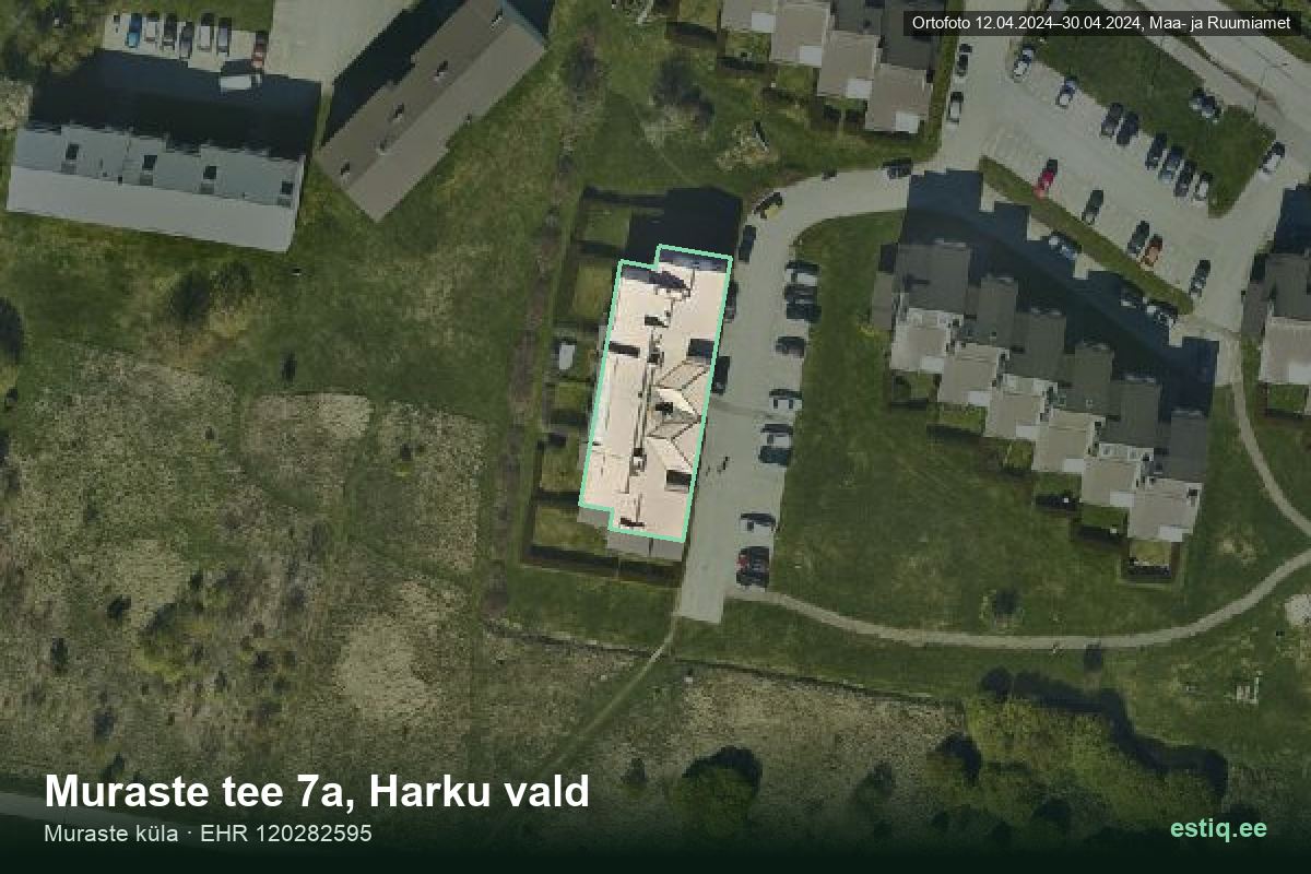 Muraste tee 7a, Harku – hoone aerofoto, kontuur ehitisregistri (EHR) andmetest