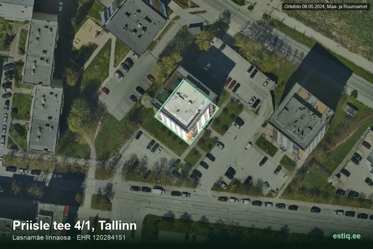 Priisle tee 4/1, Tallinn – ilmakuva rakennuksesta, ääriviiva rakennusrekisteristä (EHR)