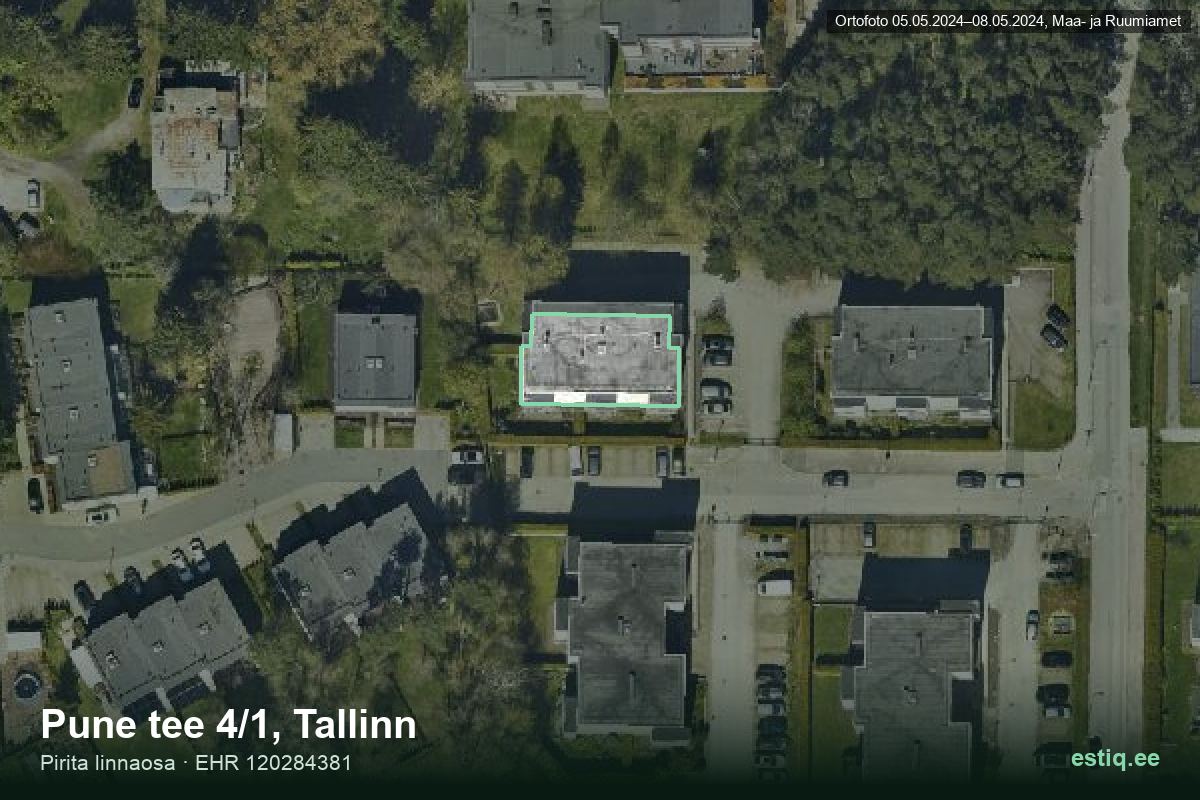 Pune tee 4/1, Tallinn – hoone aerofoto, kontuur ehitisregistri (EHR) andmetest