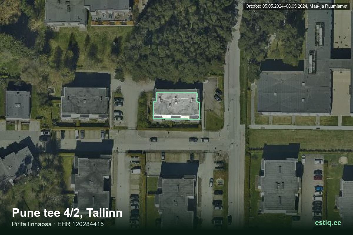Pune tee 4/2, Tallinn – hoone aerofoto, kontuur ehitisregistri (EHR) andmetest