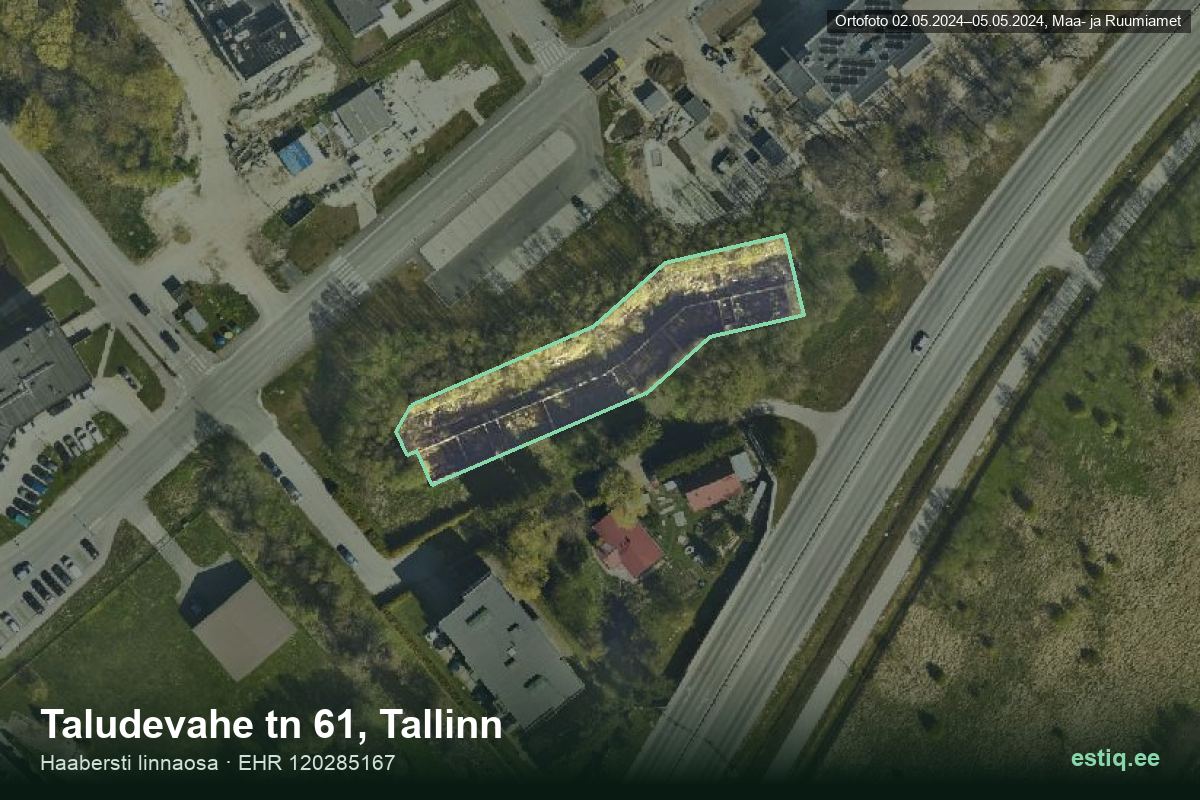 Taludevahe tänav 61, Tallinn – hoone aerofoto, kontuur ehitisregistri (EHR) andmetest