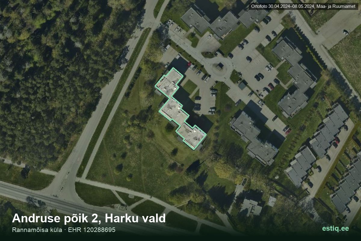Andruse põik 2, Harku – hoone aerofoto, kontuur ehitisregistri (EHR) andmetest