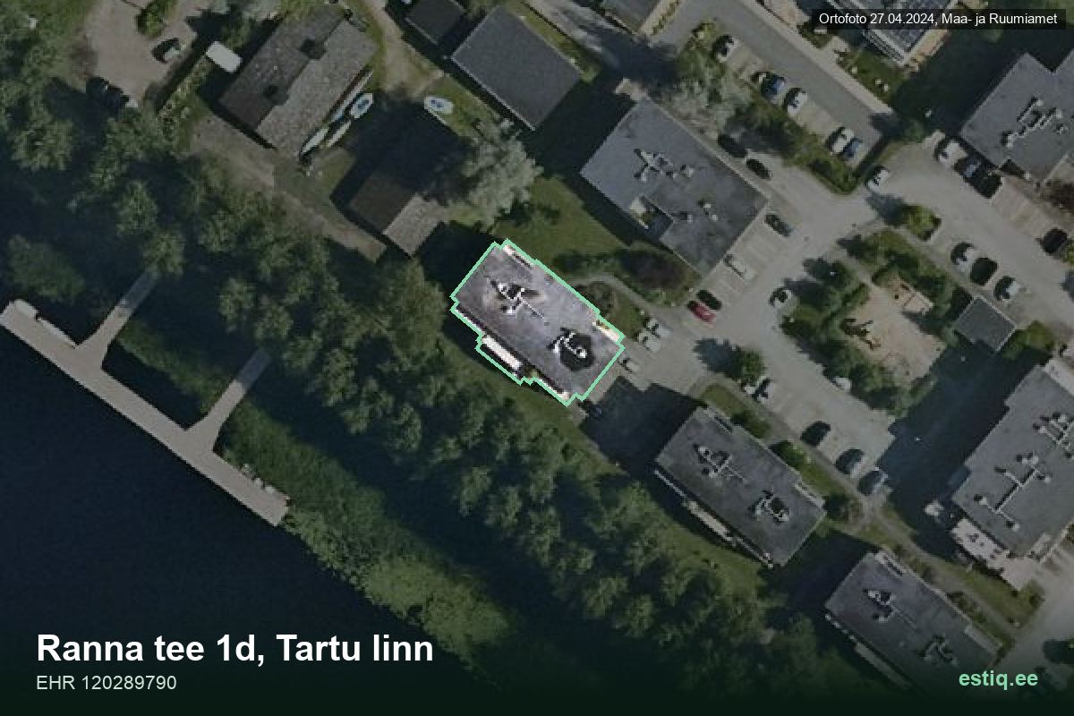 Ranna tee 1d, Tartu – hoone aerofoto, kontuur ehitisregistri (EHR) andmetest
