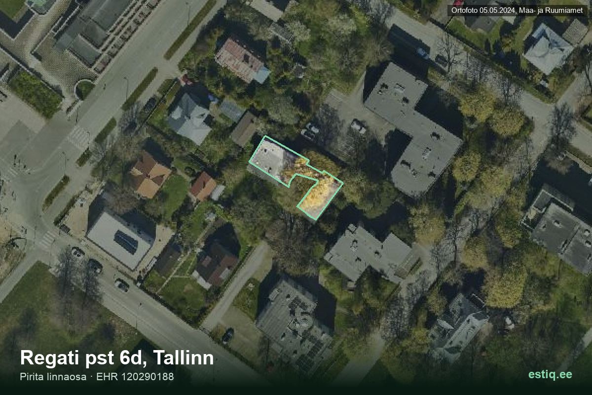 Regati pst. 6d, Tallinn – aerial photo of the building, outline from the Building Register (EHR)