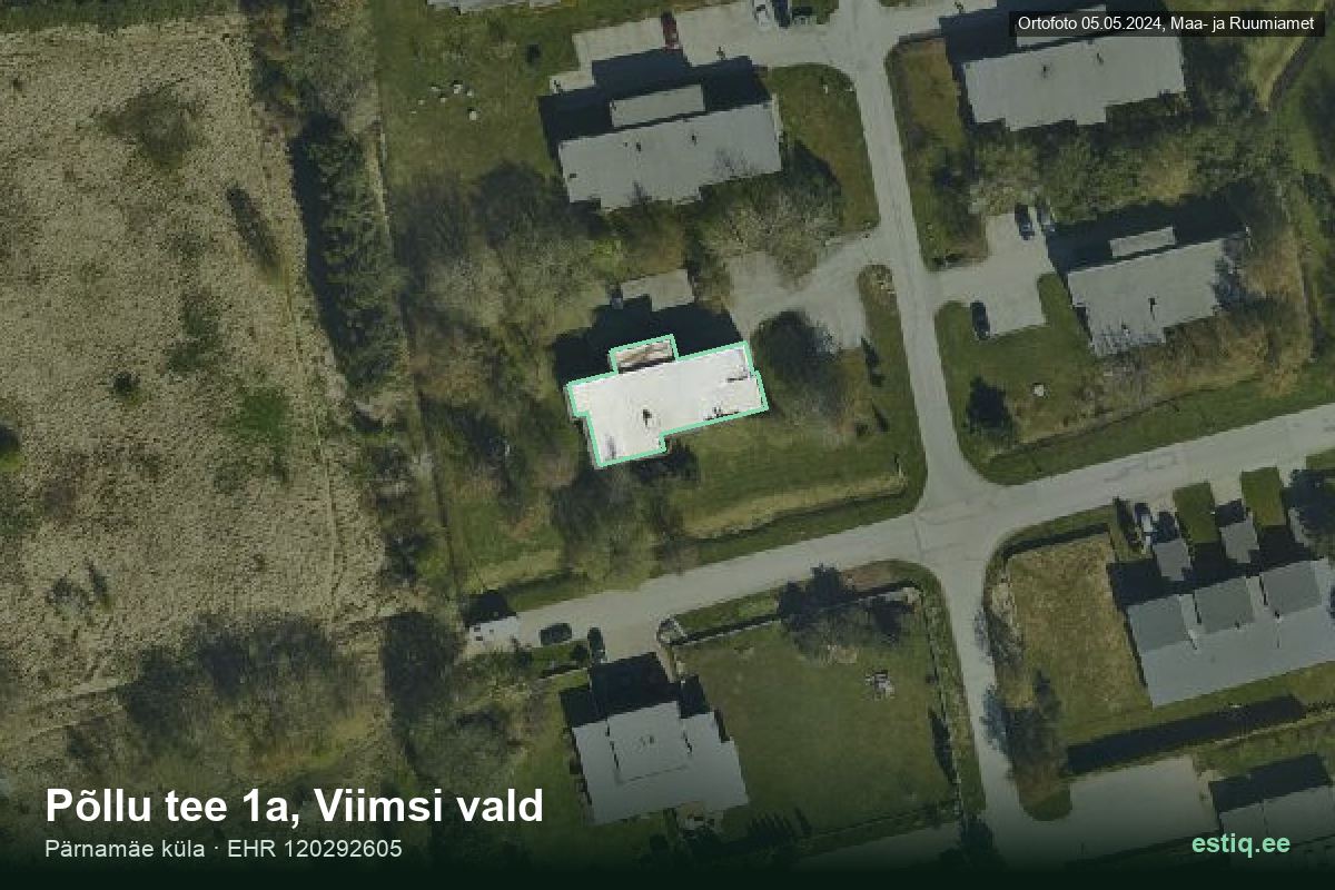 Põllu tee 1a, Viimsi – hoone aerofoto, kontuur ehitisregistri (EHR) andmetest