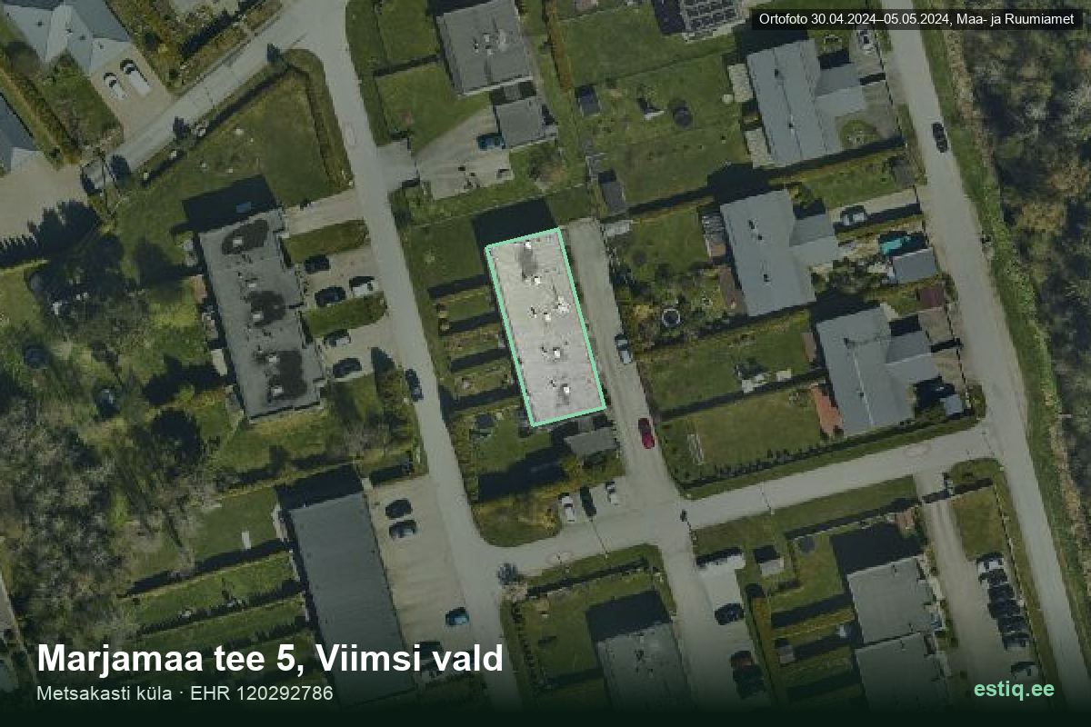 Marjamaa tee 5, Viimsi – aerial photo of the building, outline from the Building Register (EHR)