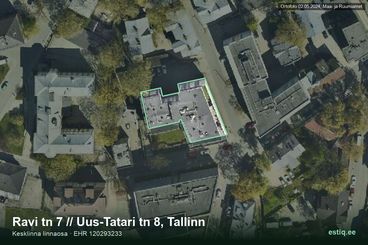 Ravi tänav 7, Tallinn – hoone aerofoto, kontuur ehitisregistri (EHR) andmetest