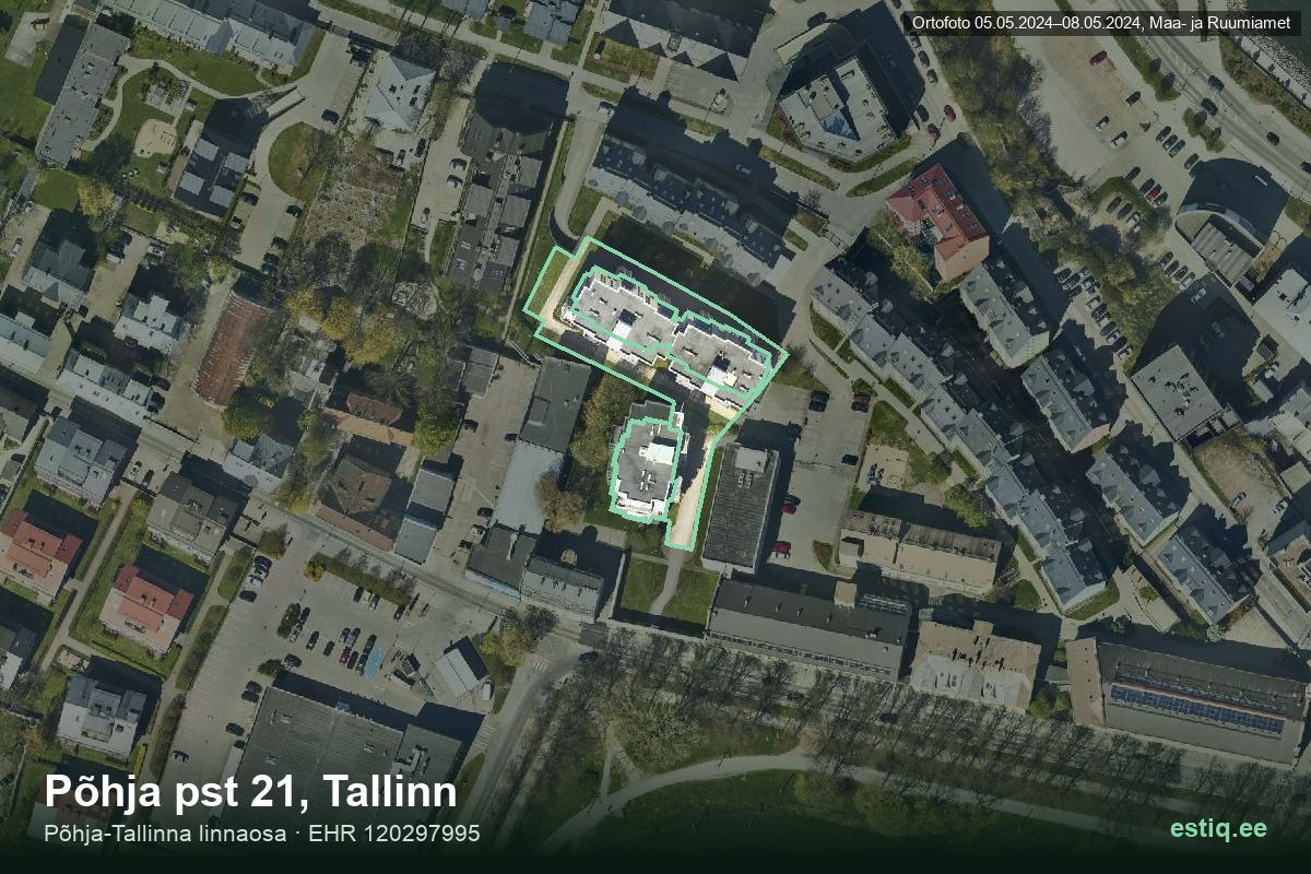 Põhja pst 21, Tallinn – ilmakuva rakennuksesta, ääriviiva rakennusrekisteristä (EHR)