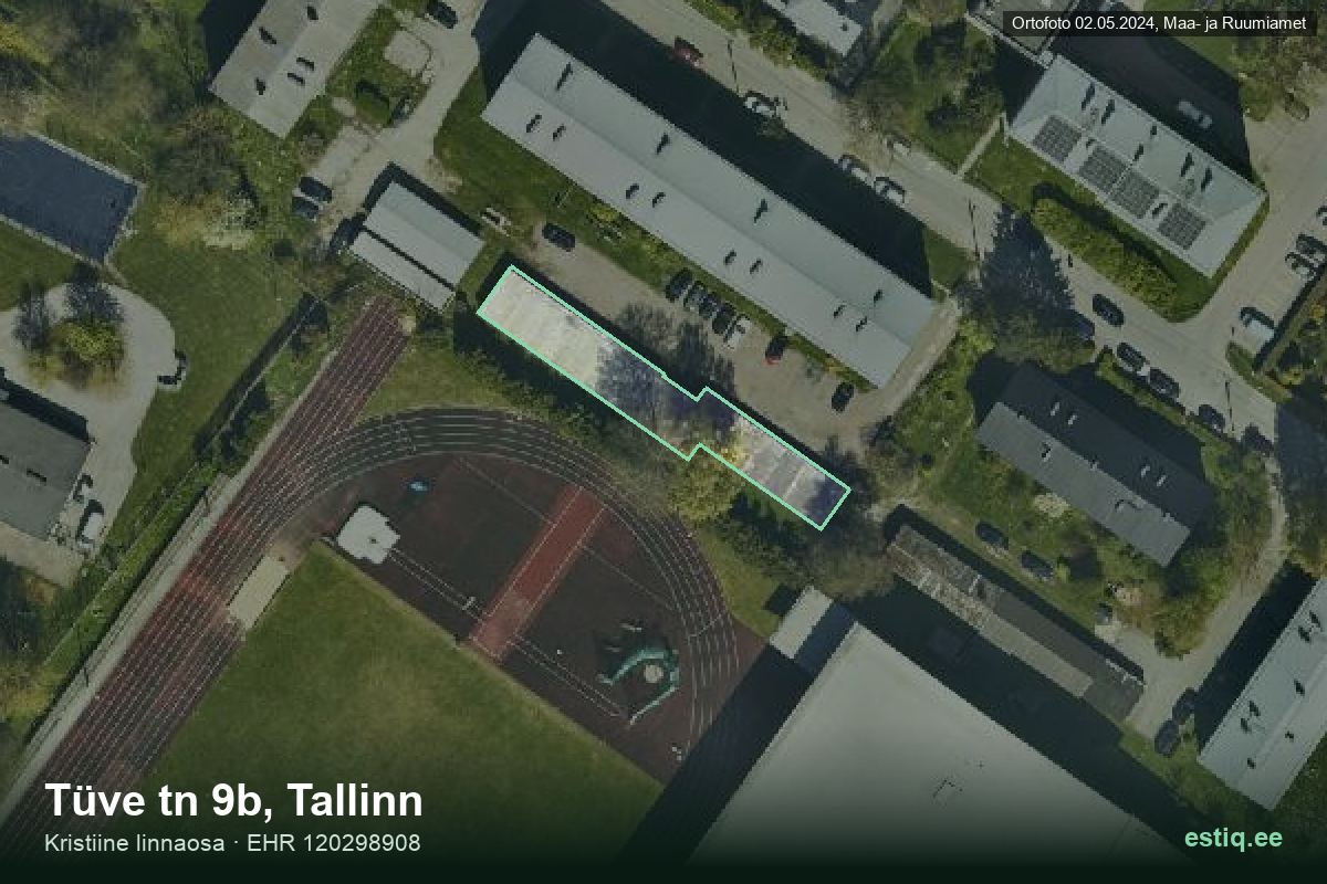 Tüve tn 9b, Tallinn – ilmakuva rakennuksesta, ääriviiva rakennusrekisteristä (EHR)