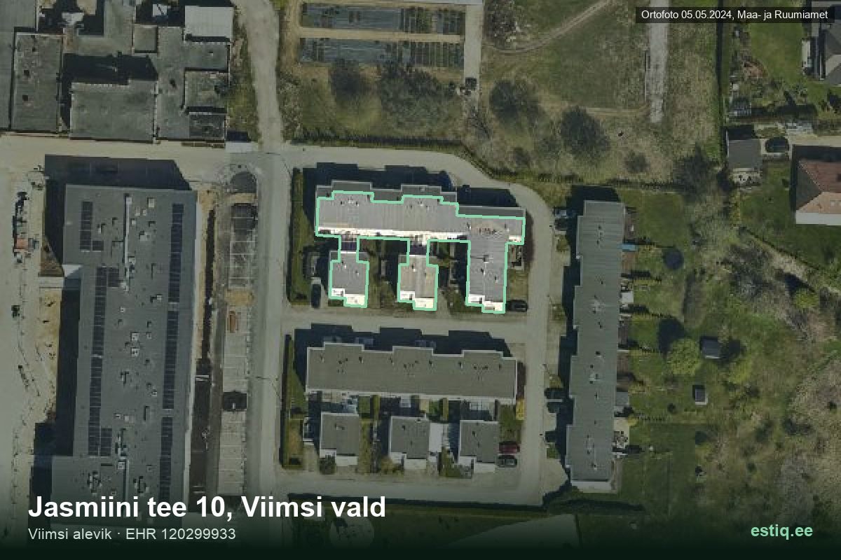 Jasmiini tee 10, Viimsi – ilmakuva rakennuksesta, ääriviiva rakennusrekisteristä (EHR)