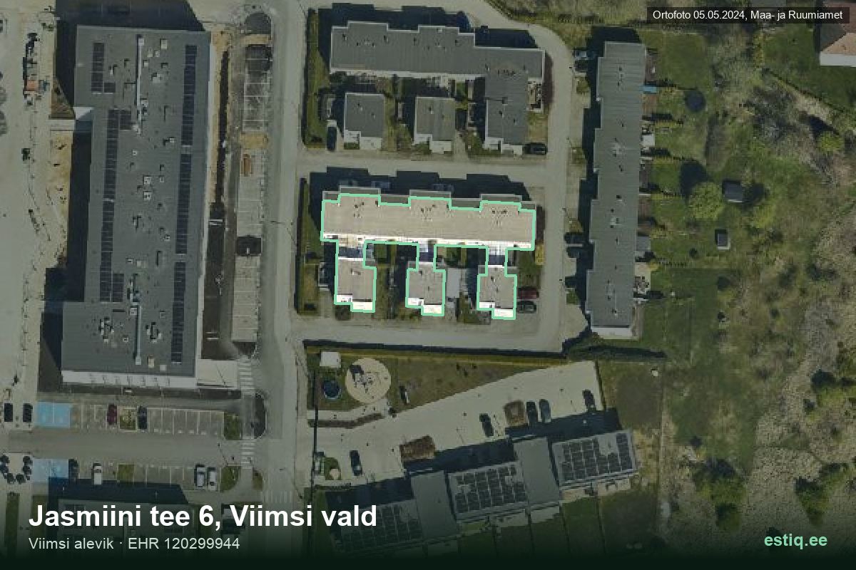 Jasmiini tee 6, Viimsi – ilmakuva rakennuksesta, ääriviiva rakennusrekisteristä (EHR)