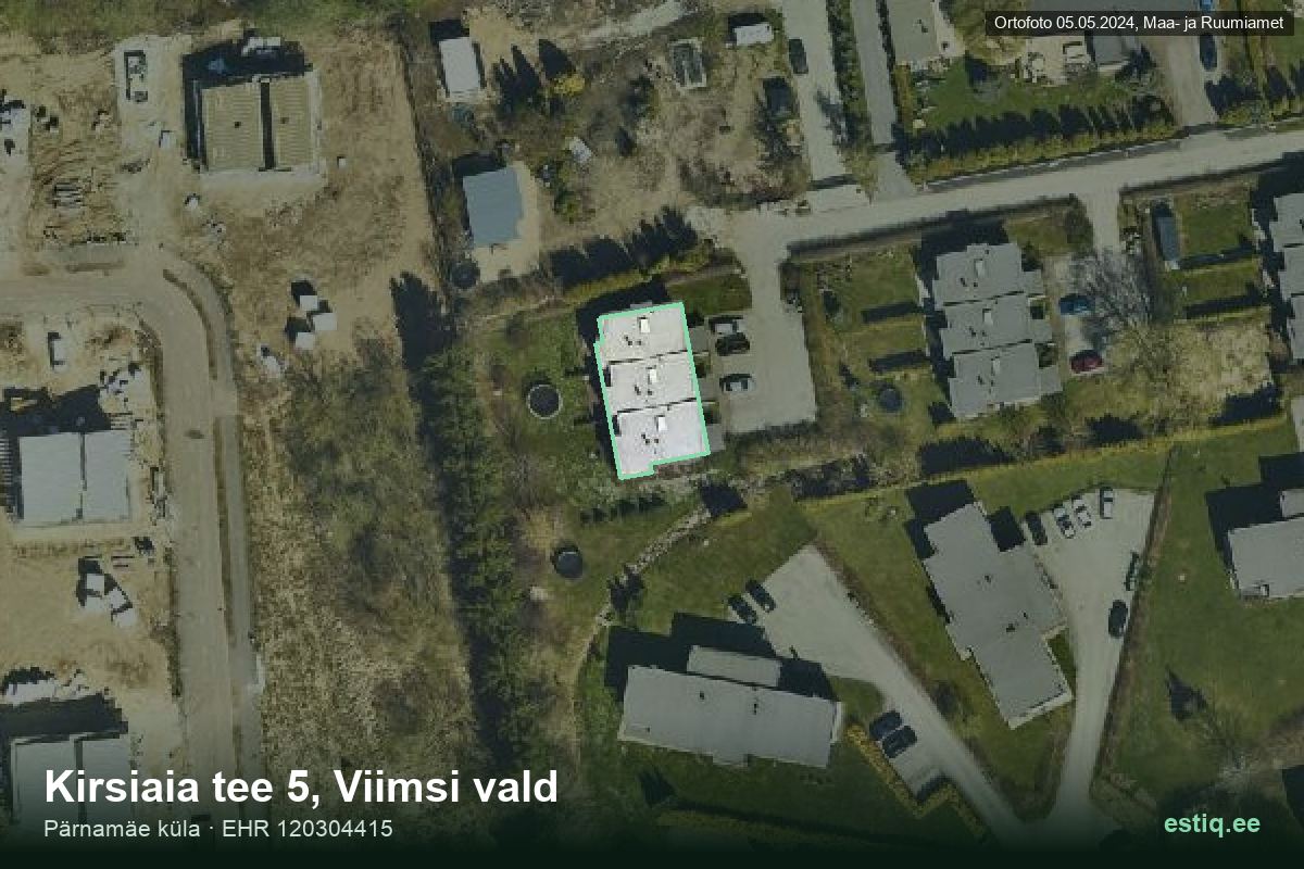 Kirsiaia tee 5, Viimsi – aerial photo of the building, outline from the Building Register (EHR)
